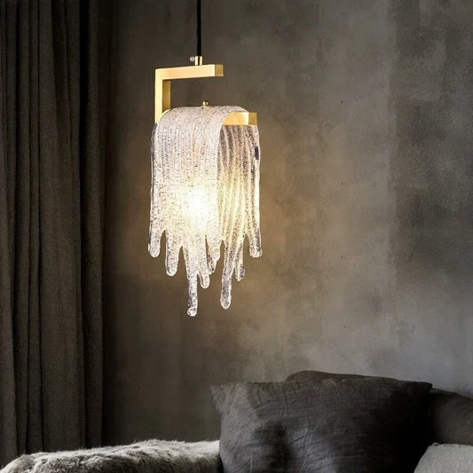 Lámpara colgante LED de cristal DecorBites™: Accesorio decorativo moderno para dormitorio, pasillo o sala de estar