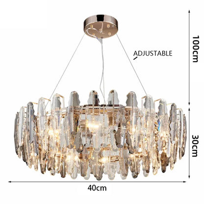 DecorBites™ LED Leaf Chandelier: Modern Living Room Decor Lighting for Duplex Rotating Stairs