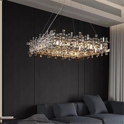 DecorBites™ Crystal Chandelier: Luxury Modern Lighting for Living Room, Dining Room, Office, Villa