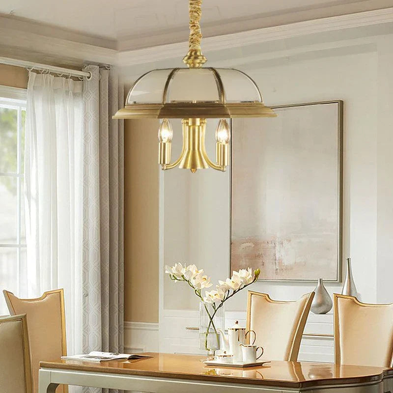 DecorBites™ Iron Bronze Pendant Light Glass Retro Modern Living Room Lamp