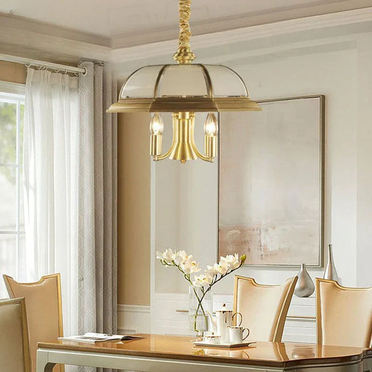 DecorBites™ Iron Bronze Pendant Light Glass Retro Modern Living Room Lamp