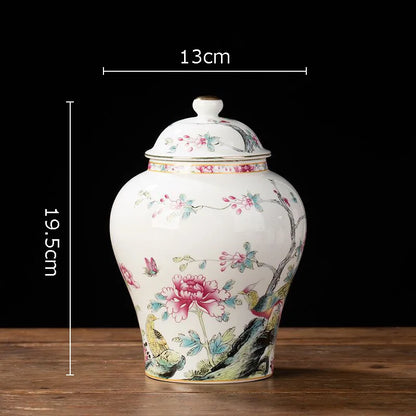 DecorBites™ Blue White Porcelain Tea Canister Organizer Box Coffee Container Caddy Jar