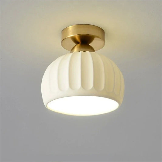 DecorBites™ Ceramic Glass Chandelier: Modern LED Ceiling Light for Living Room Aisle