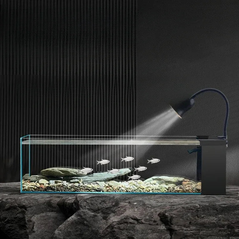 DecorBites™ Betta Fish Tank, Acrylic Aquarium Bowl with Top Filtration System