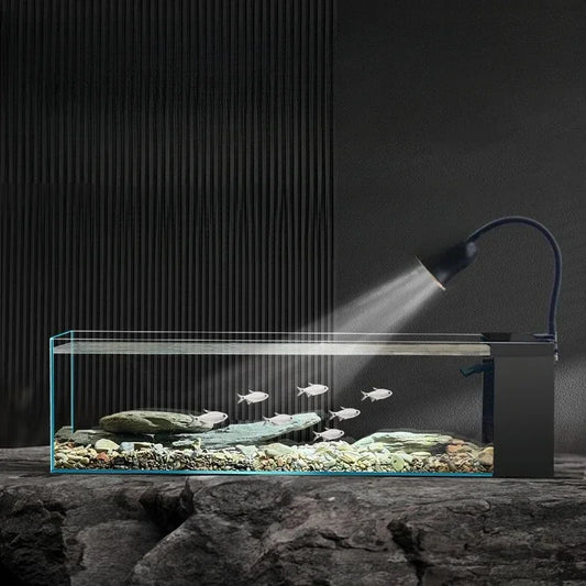 DecorBites™ Betta Fish Tank, Acrylic Aquarium Bowl with Top Filtration System