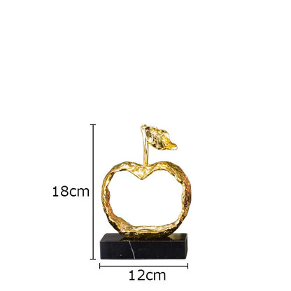 DecorBites™ Artesanías de metal con forma de fruta: Escultura calada de manzana/pera, decoración moderna para el hogar