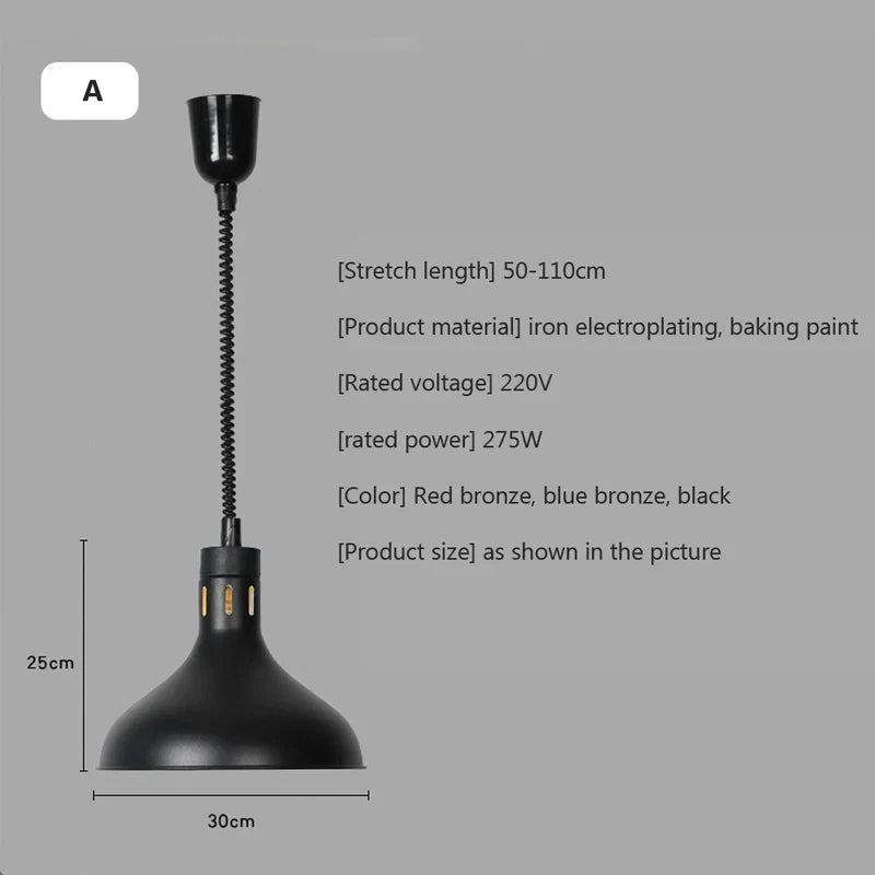 مصباح كهربائي لحفظ الطعام بالحرارة بقوة 275 واط من ديكوربايتس™ للمطبخ والمطعم والبوفيه