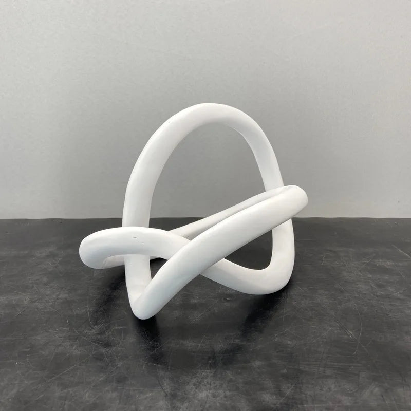 DecorBites™ Gold Ring Knot Geometric Resin Ornaments Handmade Art Decor Figurines