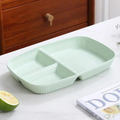 DecorBites™ Divided Dish Diet Plate with 3 Compartments, Microwave Safe Dinnerware for Adults