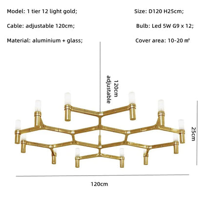 Lámpara de araña DecorBites™ Crown Major: Iluminación LED moderna y lujosa para cocina, hotel y sala de estar