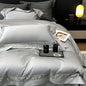 Decobites Brown Lace Embroidery Bedding Set, 4Pcs, 1200TC Egyptian Cotton