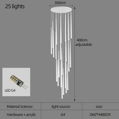 Lámpara de araña cónica DecorBites™ para escaleras, estilo moderno y sencillo, ideal para villas, restaurantes, cocinas, dormitorios y bares.