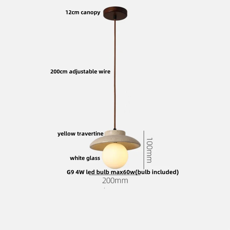 DecorBites™ LED Pendant Light: Yellow Stone Wabi Sabi Nordic Modern Hanging Lamp