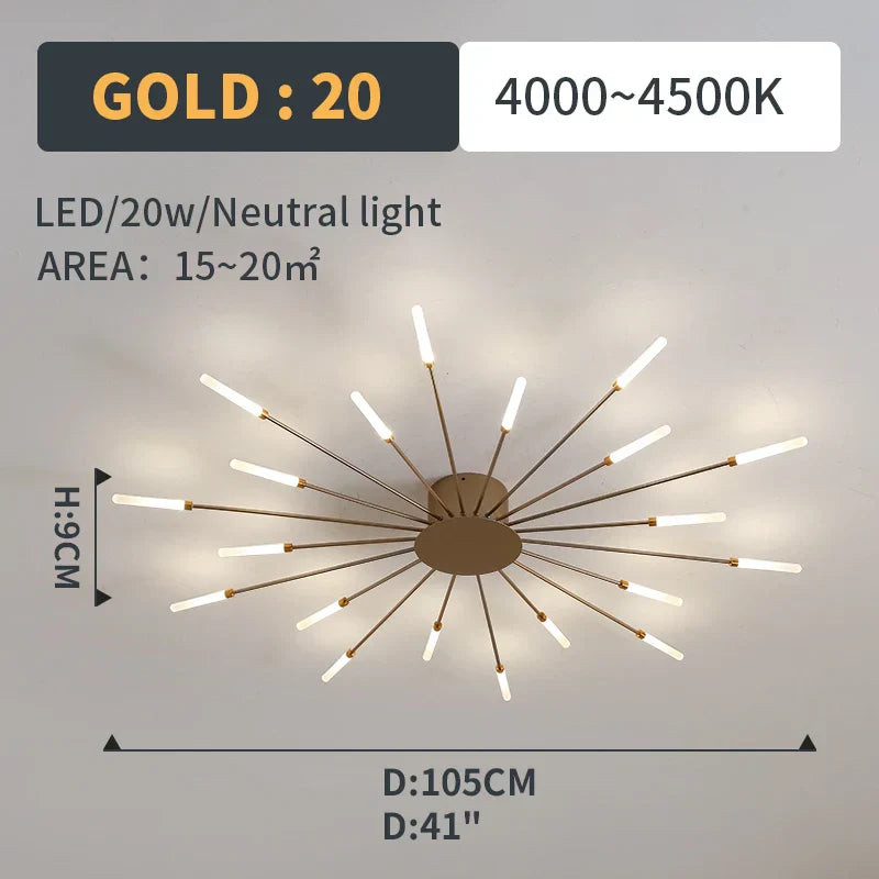 Lámparas Colgantes de Luces LED de Fuegos Artificiales™ Decorbites - Iluminación de Lámpara de Araña Moderna para Sala de Estar y Dormitorio