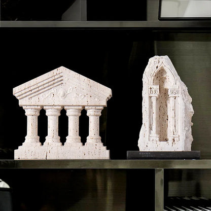 DecorBites™ Handmade Marble Medieval Sculptures and Ancient Greek Roman Temple Statue