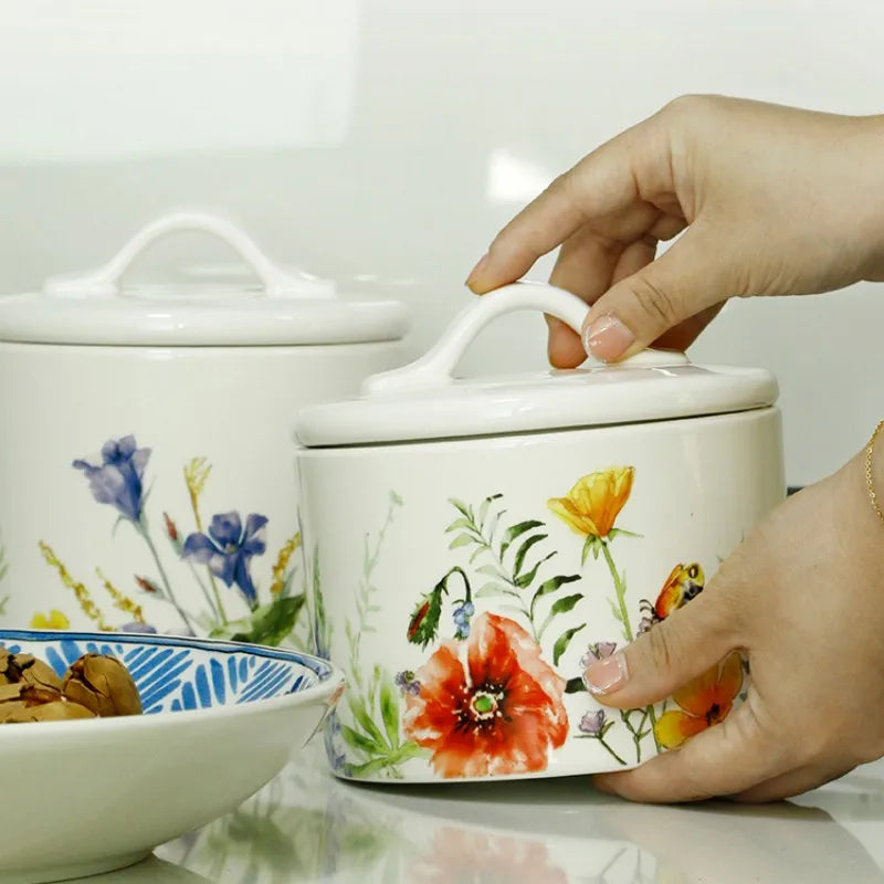 DecorBites™ Large Silicone Sealed Flower Storage Jar, Nut & Tea Caddy, Snack Can, Sugar & Spice Canister