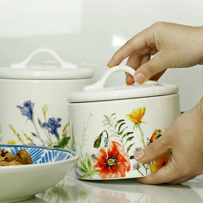 DecorBites™ Large Silicone Sealed Flower Storage Jar, Nut & Tea Caddy, Snack Can, Sugar & Spice Canister