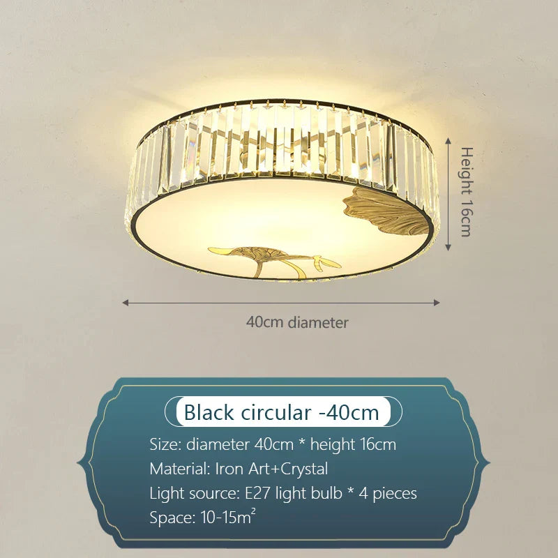 DecorBites™ Crystal Round Ceiling Light - Modern Warm Bedroom Atmosphere
