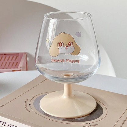 كأس زجاجي على شكل أرنب كاواي من ديكوربايتس™: كوب عصير لطيف للفتيات