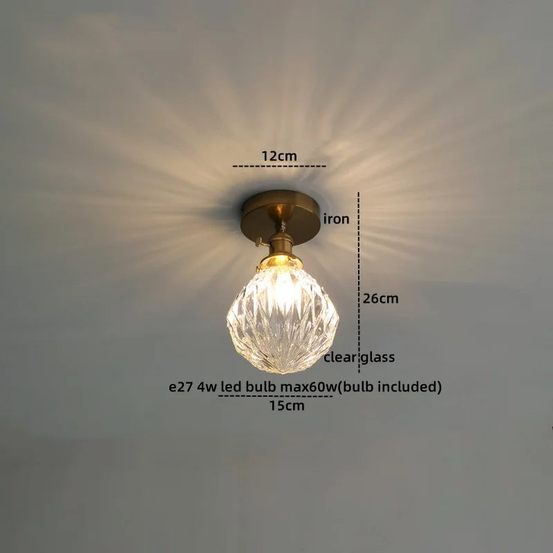 DecorBites™ Green Glass LED Ceiling Lamp for Home Living Room and Hallway Lighting