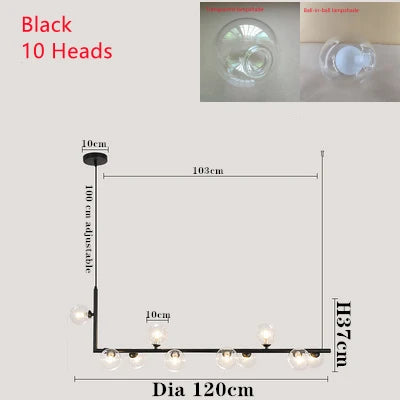 DecorBites™ Double Glass Shade Pendant Light: Nordic Minimalist Design, LED Lamp for Living Room, Restaurant