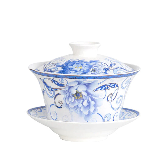 DecorBites™ 350ml Ceramic Gaiwan Porcelain Tea Cup Set