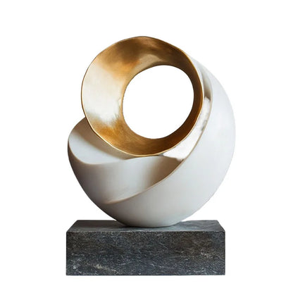 DecorBites™ Gold Geometric Abstract Resin Ring Figurines for Stylish Home Decor