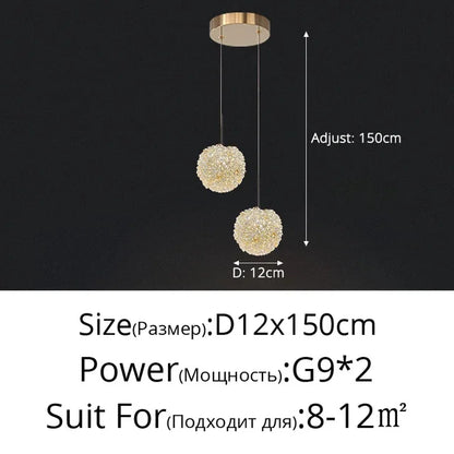 Lámpara colgante de bola de cristal DecorBites™ para dormitorio o bar