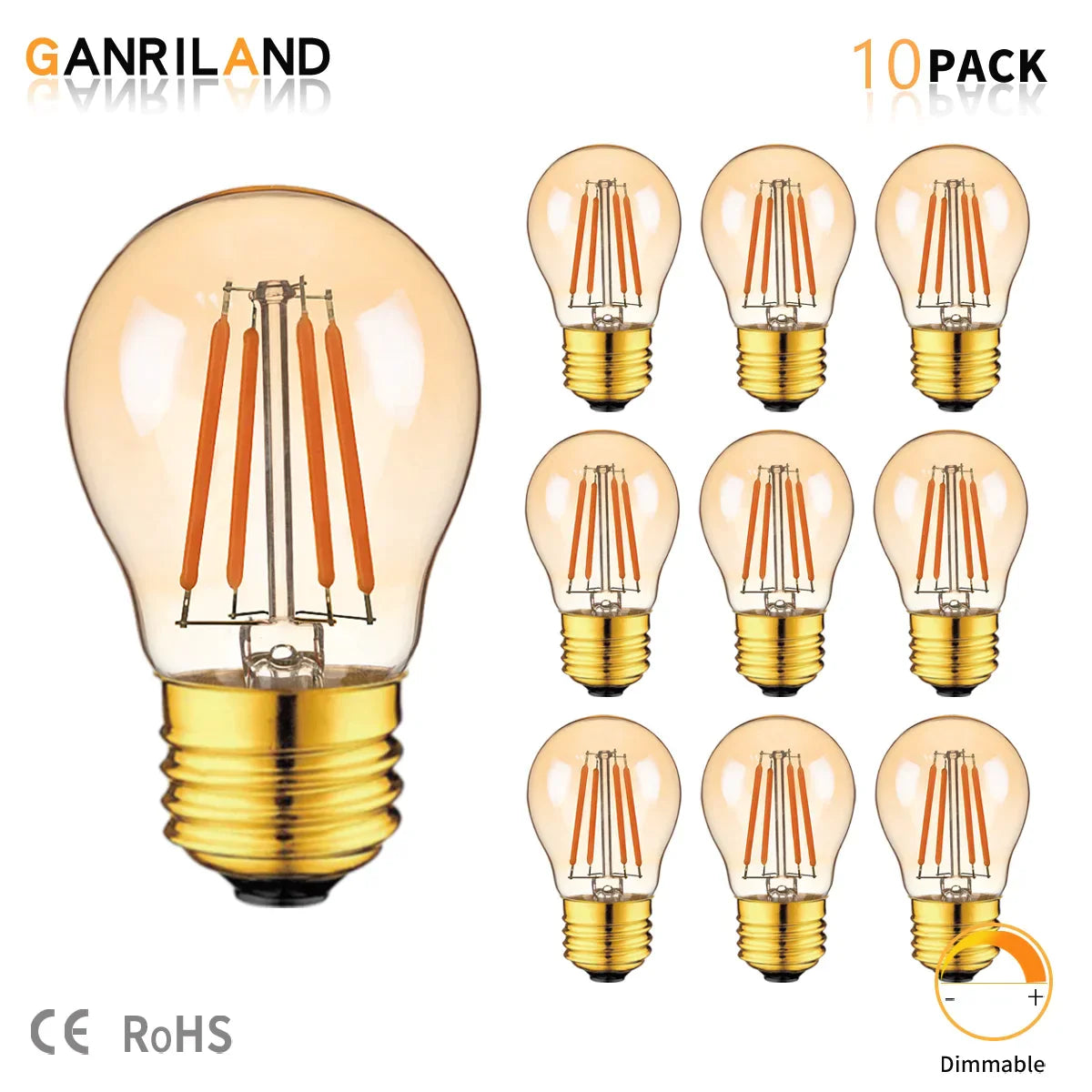 Bombilla LED Filamento Atenuable de 4W Decorbites™ Base E27 Vidrio Ámbar Luz Vintage Antigua