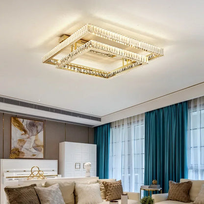 DecorBites™ Crystal LED Ceiling Chandelier: Smart Dimmable Bedroom Lighting Fixture