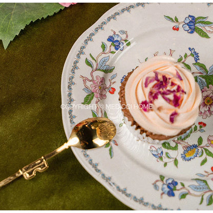 DecorBites™ Chinoiserie Floral Birds Dinner Plate 8" - Oriental Art Salad Dessert Plate