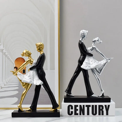 DecorBites™ Dancing Couple Sculpture: Romantic Wedding Engagement Figurine for Living Room Bedroom