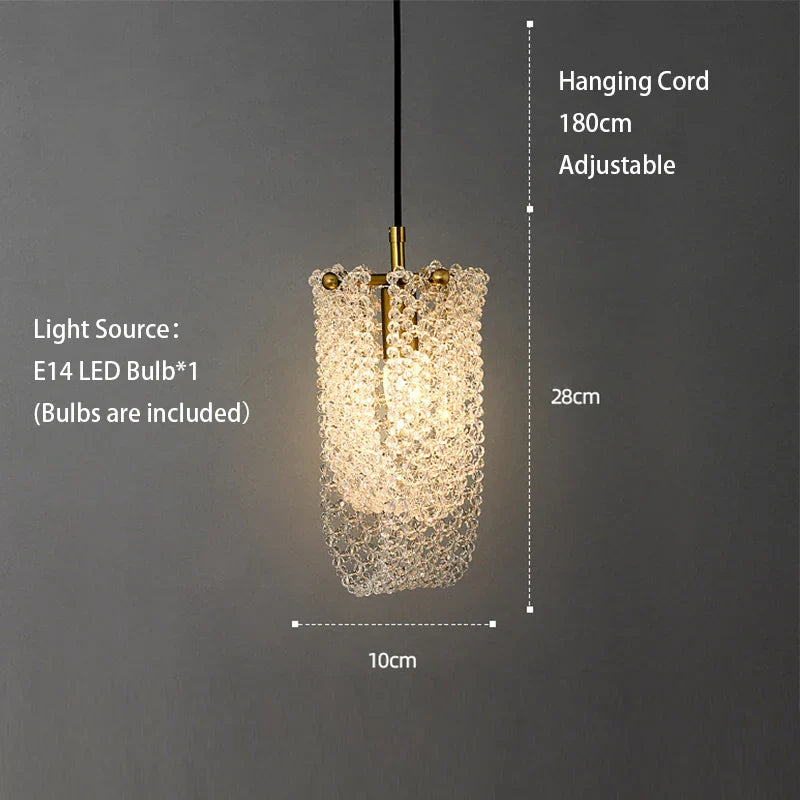 DecorBites™ Crystal LED Ceiling Chandelier: Modern Trendy Bedroom Pendant Light