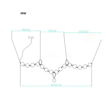 DecorBites™ Brass Artistic Necklace Chandelier Lighting for Living Room