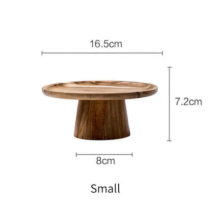 DecorBites™ Elevated Wooden Cake Plate | Stylish and Functional Food Serving Trays