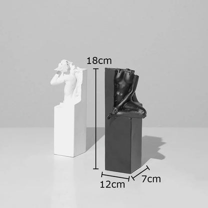ديكوربايتس™ تمثال شخصية فنية تجريدية من الراتنج لتزيين المكتب
