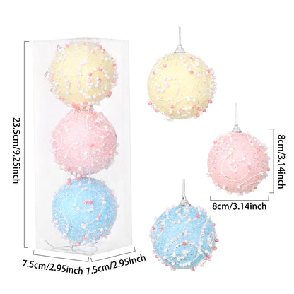 1Box Christmas Ball Ornament Balice Ice Cream Candy Shapes Xmas Tree Hanging  Pendants Home Party Navidad Christmas Decor 2024