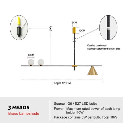 DecorBites™ Glass Chandelier Pendant Light for Dining Room Kitchen Fixtures