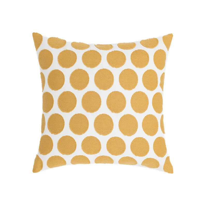 DecorBites™ Daisy Yellow Floral Geometric Pillow Cover - Soft Cozy Embroidery for Living Room