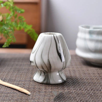 DecorBites™ Ceramic Matcha Whisk Stand & Tea Bowl Holder for Kitchen and Dining