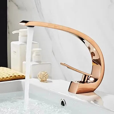 DecorBites™ Black & Gold Modern Basin Faucet with Single Handle for Bathroom