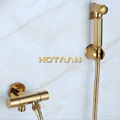 مجموعة رشاشات بيديه نحاسية من DecorBites™ لنظافة الحمام