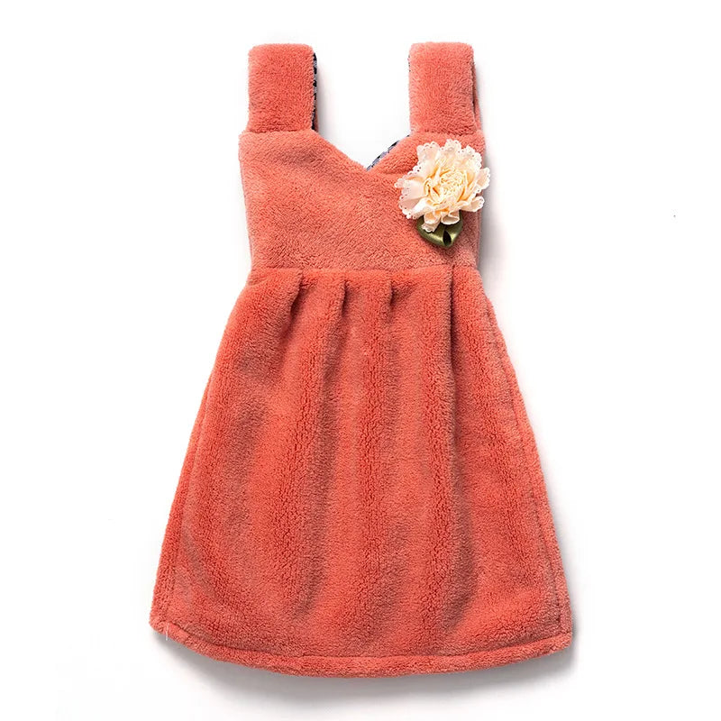 DecorBites™ Kids' Cute Dress Hand Towel: Thick Coral Velvet, Soft Touch, Home & Kitchen Cleaning