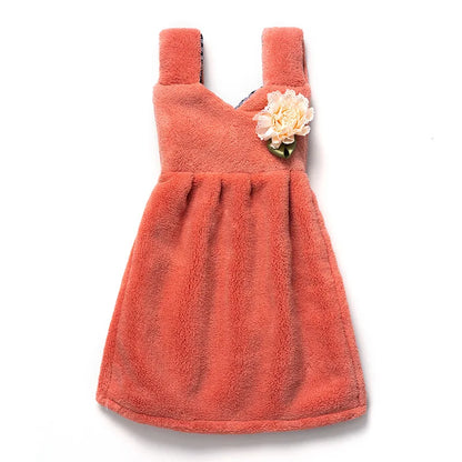 DecorBites™ Kids' Cute Dress Hand Towel: Thick Coral Velvet, Soft Touch, Home & Kitchen Cleaning