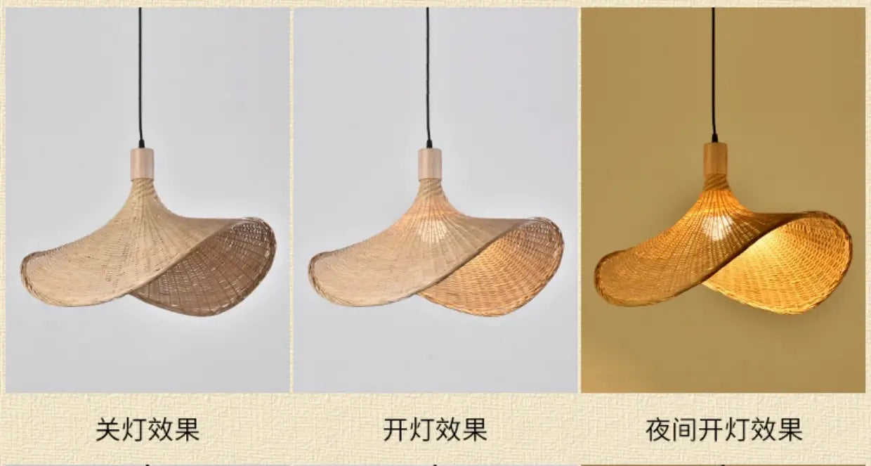 DecorBites™ Hand-Knit Bamboo Pendant Ceiling Light