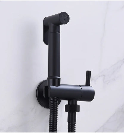 DecorBites™ Brass Wall Mount Bidet Spray Set Chrome Gold High Pressure Bathroom Shattaf Gun