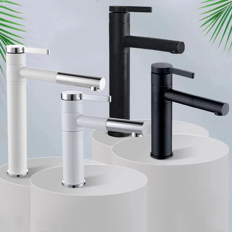 Minimalist Slim Faucet Hot and Cold Water Faucet Basin Mixer Tap Bathroom Faucet Hot and Cold Black Color