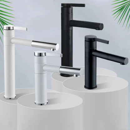 Minimalist Slim Faucet Hot and Cold Water Faucet Basin Mixer Tap Bathroom Faucet Hot and Cold Black Color