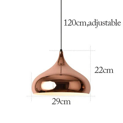 DecorBites™ Rose Gold Pendant Lights Metal Hanging Fixtures for Dining Room Island Bar Decor