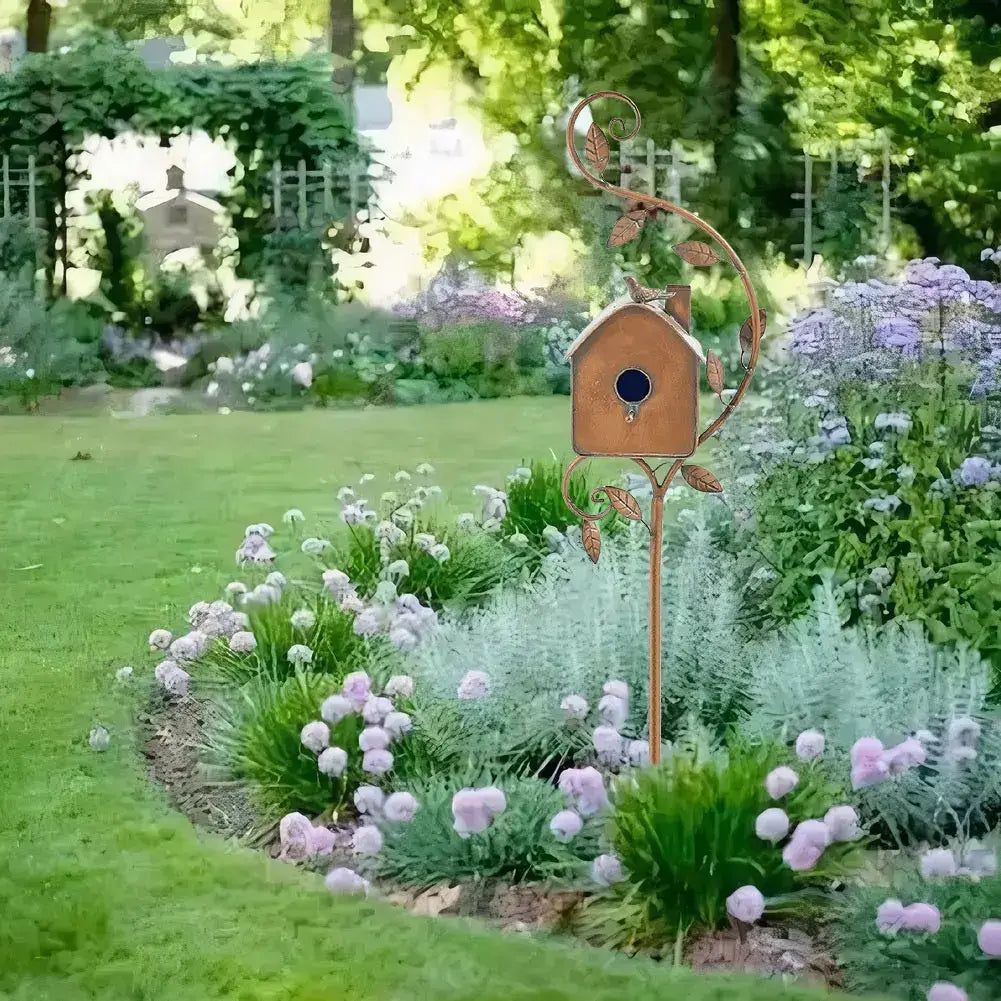 DecorBites™ Metal Birdhouse Garden Stakes for Outdoor Decor
